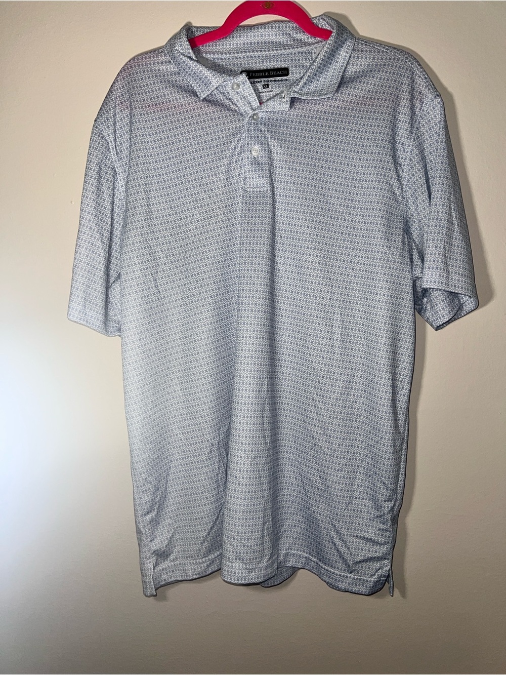 Dry-Luxe Blue Patterned Performance Polo
